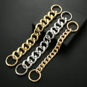 Cadenas de acrílico pulido para zapatos en oro y plata con anillas de resorte para zuecos