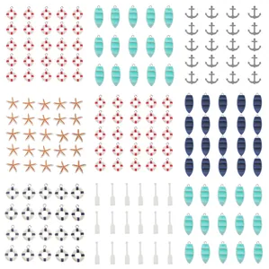 Nautisch Thema Hars Charms Simulatie Reddingsboei Anker Boot Peddel Zeester Hangers Voor DIY Ketting Armband Sleutelhanger Maken