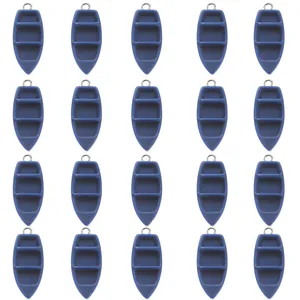 Set van 20 donkerblauwe bootpendants met zilveren lussen voor DIY-sieraden maken