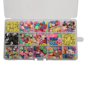 24-Gitter-Set mit bunten Polymer-Ton-Perlen für DIY-Schmuck inklusive Box