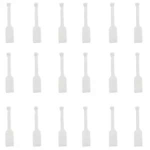 Set van 18 witte plastic spatels voor cosmetische crèmes en laboratoriummonsters