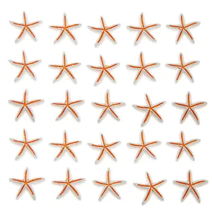 Set van 25 hars zeester hangers met oranje strepen en een realistische textuur details