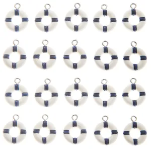 Set van 20 nautische reddingsboei bedeltjes van hars voor DIY sieraden en accessoires