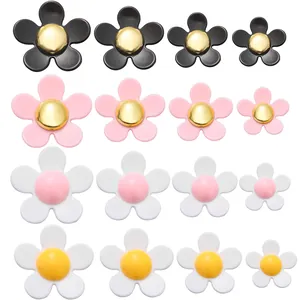 Resin Flower Shoe Charms Daisy DIY Decoration Contrast Color For Sandals Clogs Cute Fashion Jewelry Accessories Parts