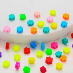 Fabrication de Bijoux DIY Perles de Fleur en Pâte Polymère Couleurs Macaron Mélangées pour Accessoires de Bracelet Collier