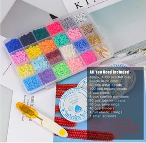 Vista superior del kit de joyería DIY de 24 compartimentos con cuentas y accesorios