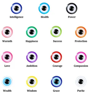 Colorful resin evil eye bead set with 15 symbolic styles for DIY jewelry making