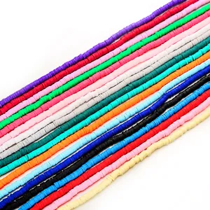 Rainbow 6mm clay heishi beads for DIY jewelry making handmade necklace bracelets