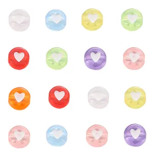 7mm colorful resin heart beads for DIY jewelry making in various candy colors