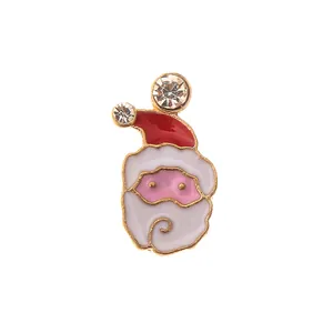 Kerstman sleutelhanger met kleurrijk emaille en sprankelende strass steentjes hanger