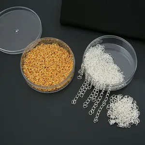 Alloy Extension Chains For DIY Necklace Bracelet Making Jewelry Connector Materials Gold Silver Plated Extension Chain Set