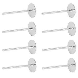 Set van 8 zilveren metalen oorbellen pinnen voor DIY sieraden maken en knutselen
