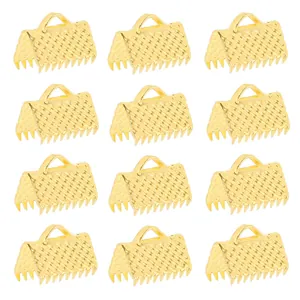Details von 12 goldenen Bandklemmen mit strukturierter Oberfläche für DIY Schmuckherstellung