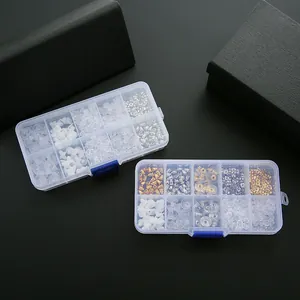 Multi Grid Earring Backs In PVC Case Assorted Metal Silicone Butterfly Bullet Stud Backs For DIY Jewelry Making Findings