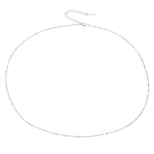Detail of silver DIY chain with lobster clasp and adjustable extension links