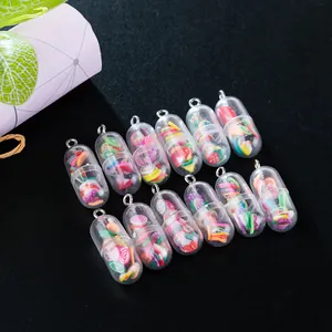 Creative fruit slice capsule charms with resin filling for DIY jewelry and keychains