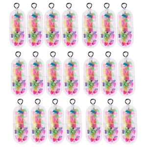 Creative Cute Transparent Capsule Pill Pendants Fruit Smile Face Miniature Figure DIY Jewelry Making Accessories Pendant Only