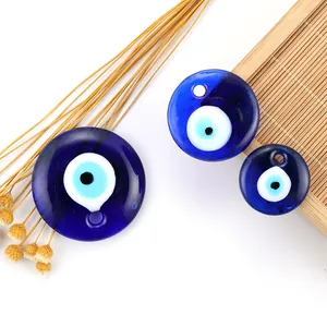 Three sizes of blue glass Evil Eye charms for DIY jewelry and home decoration