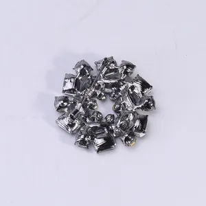 Floral alloy wreath brooch with dark silver metal finish and horizontal pin back