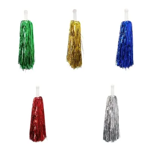 Pompons de Cheerleading en Papier Métallique Avec Poignée en Plastique pour Rencontres Sportives Compétitions Scolaires Soutien d'Équipe Performance Fête