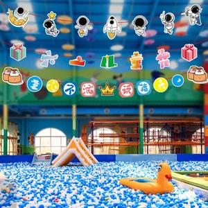 Astronaut theme Children's Day hanging flags decoration for classroom party decor