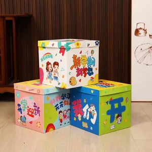 Trois boîtes cadeaux décoratives thème rentrée scolaire pour activités de maternelle