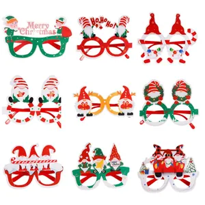 Set of 9 festive Christmas party glasses frames with Santa, Snowman and Elf designs