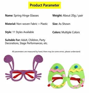 Easter felt rabbit and egg glasses frame for kids party costumes and photo props
