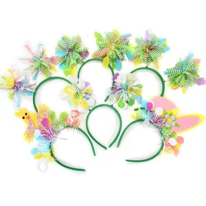 Easter chick and rabbit headband set with colorful ribbons and sequins for kids cosplay