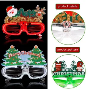 LED Christmas party glasses with Merry Christmas design and glowing festive frames
