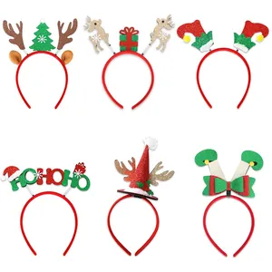 Lot de 6 serre-têtes de Noël variés avec bois de renne, bonnets de Père Noël et sapins fêtifs