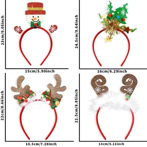 Christmas headbands set featuring reindeer antlers and holiday themes with dimensions
