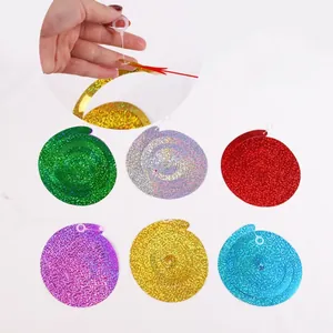 Glitzer PET Kunststoff Spiral Wirbel Hängedekorationen Für Weihnachten Geburtstag Hochzeit Party Feier Decken Streamer Dekor