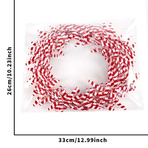 Décorations de Noël cannes de bonbon rayées rouges et blanches en emballage de 33cm