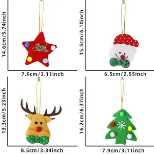 Felt Christmas ornaments set including star, snowman, reindeer and tree decorations