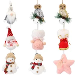 Christmas Plush Ornaments Snowman Owl Star Boots Hanging Decorations For Xmas Tree Holiday Home Party Decor