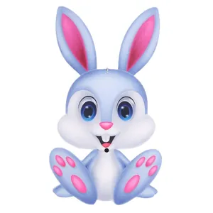 Cute blue Easter bunny hanging decoration made of non-woven fabric for festive party