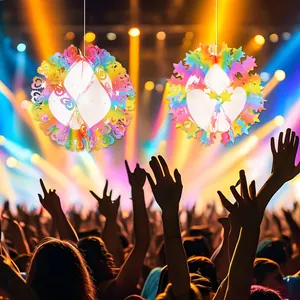 3D rainbow honeycomb heart and star hanging decorations for wedding and party events