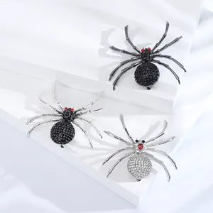 Vintage Gothic Legierung Strass Spinne Brosche Für Herren Damen Anzug Zubehör Kreative Insekten Pin Für Halloween Party Schmuck