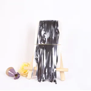 Matte black foil fringe curtain backdrop for Halloween party wall decorations 1x2m size