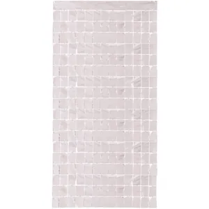 Zilveren vierkante shimmer wall panel met regenboogreflectie voor feestdecoraties