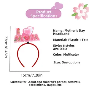 Detailansicht der Maße und Materialspezifikationen für das Muttertags Stirnband