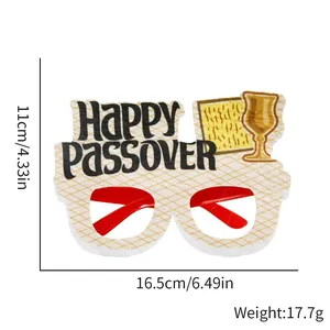 Dettaglio occhiali di feltro per Pesach con Stella di David e dimensioni 16,5x11 cm