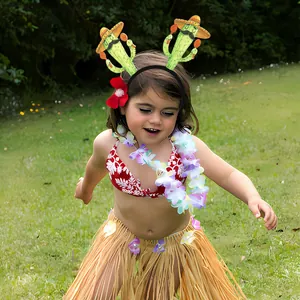 Close-up of a festive cactus headband with sombrero for Hawaiian summer parties