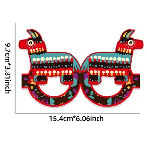 Afmetingen van Llama partybril met 15,4 cm breedte en 9,7 cm hoogte voor feesten