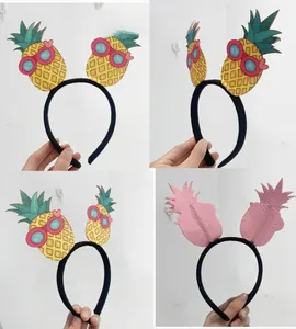 Detail shots of pineapple headband showing front, side, and back stitching craftsmanship