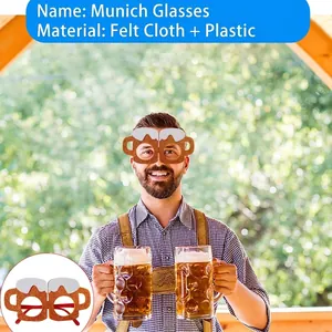 Oktoberfest beer mug shaped glasses made of felt and plastic for festive party decor