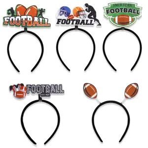 Cerchietto a Tema Football Americano Per Tifosi Partita Festa Decorativa Casco da Football Silhouette Giocatore Accessori Capelli