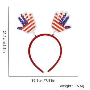 Tableau détaillé des tailles du serre-tête main drapeau USA avec dimensions et poids