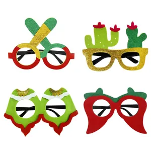 4-pack of Mexican fiesta party glasses featuring chili, cactus, and festive shapes